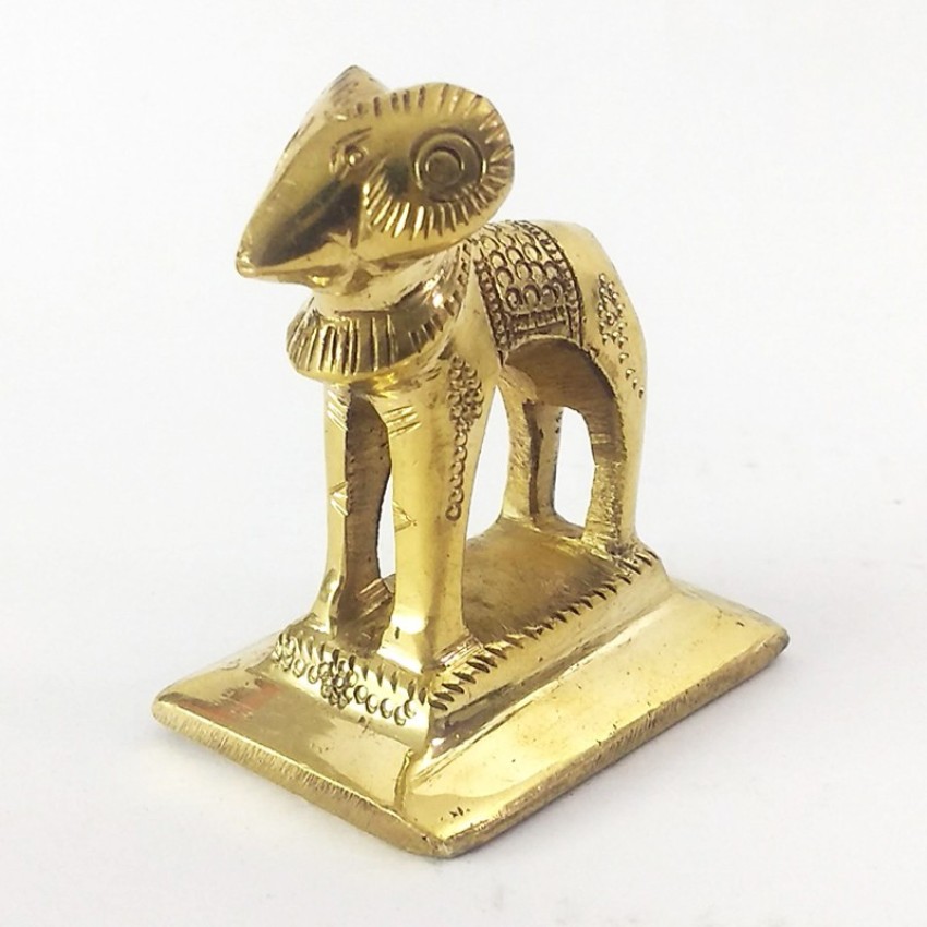 AMKL Brass Goat aka Thaggar Murti Decorative Showpiece - 8 cm