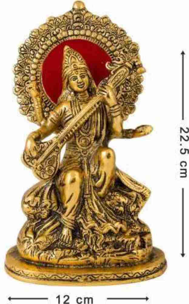 12 Maa Saraswati Brass Statue - Hindu Goddess Brass Idol