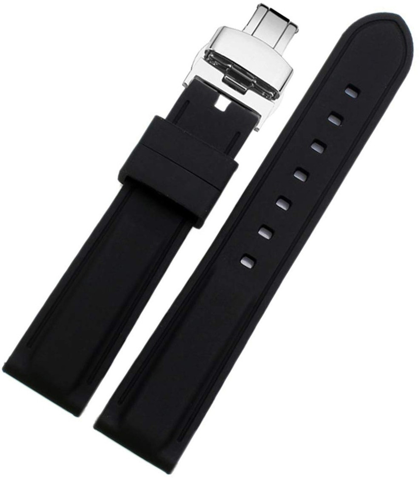 22mm rubber watch strap with deployment clasp deals