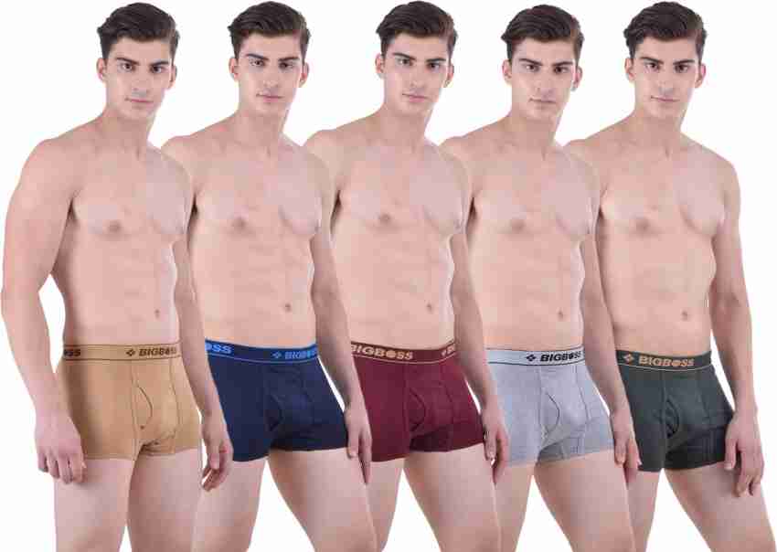 Buy Big Boss Double Decker Men Underwear Mini Trunk for Men [Multicolor]  Mens Innerwear Combo Pack Offer 100% [Pack of 5] Men Trunk [Size-S] at