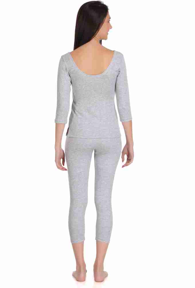 Grey Warm Cotton Blend Ladies Thermal Wear Set at best price in Ludhiana