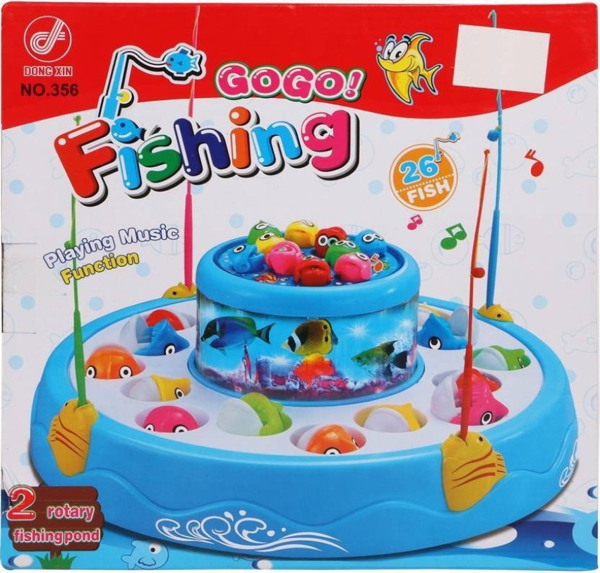 Tenmar Musical Fish Catching Game Big with 26 Fishes, 4 Pods & 3D