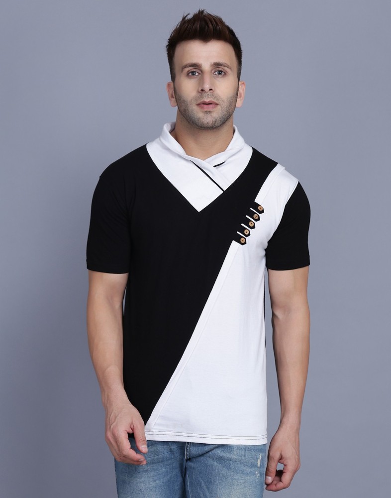 Shawl collar 2024 t shirt