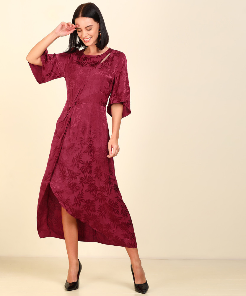 Cover story top maroon dress