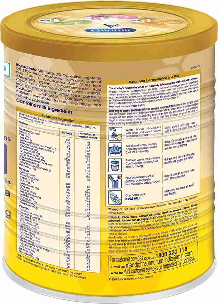 Enfamil a+ stage 1 ingredients new arrivals