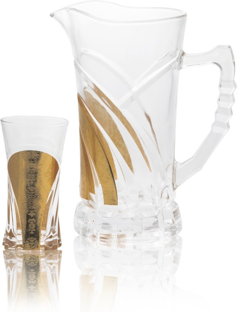 Etched Can-Can Pitcher Set, 7-pces