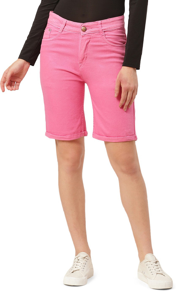Pink knee length shorts top