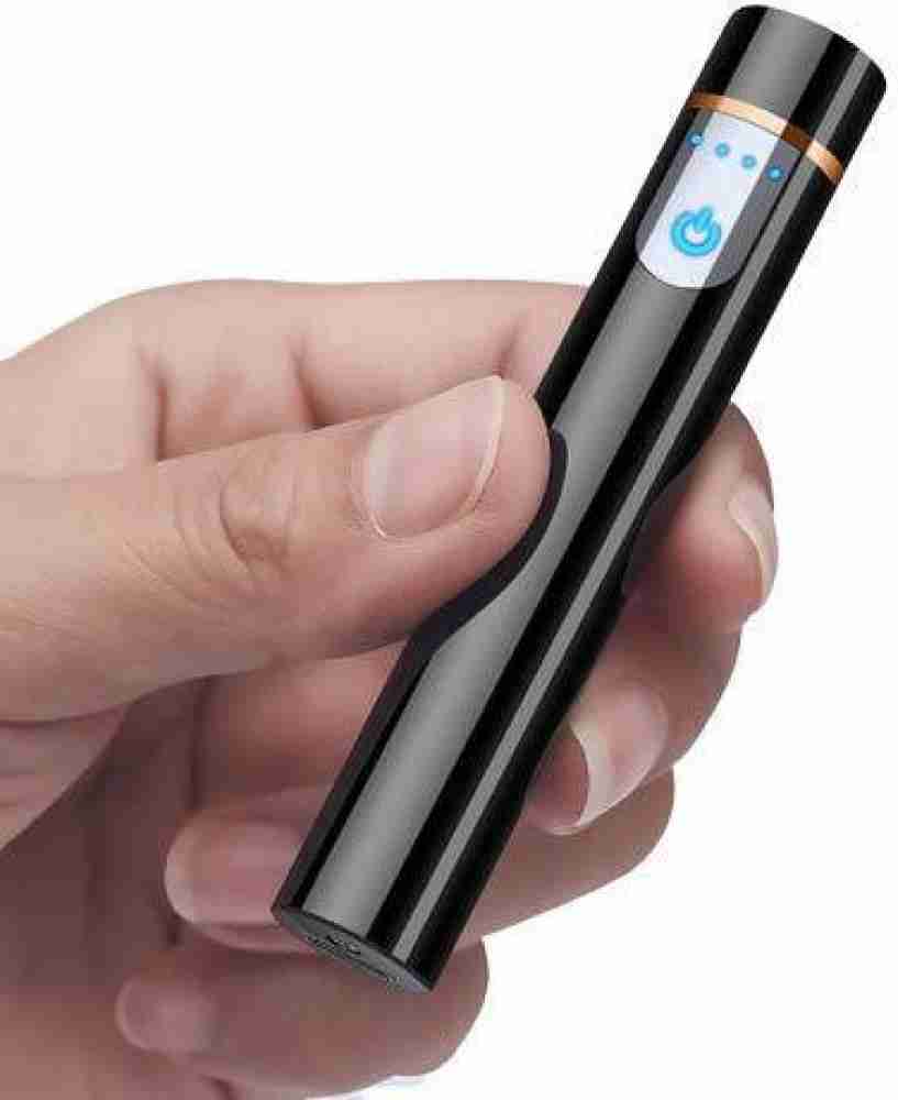 Pen type lighter USB Rechargeable Mini Double Arc Plasma Windproof Round  Dual Arc Lighter Smart Touch