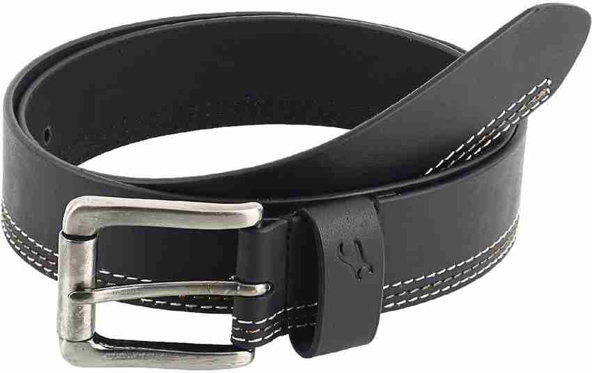 Fastrack Men Casual Black Genuine Leather Belt Black Price in India Flipkart