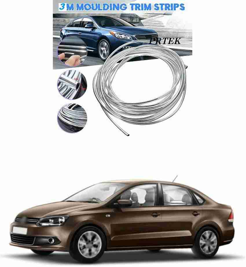 PRTEK Chrome Sticky Car Door Edge Scratch Guard Trim Molding