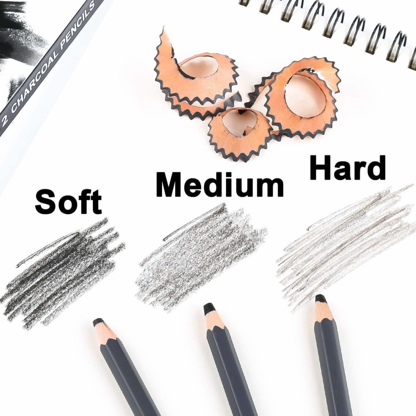 Camlin Soft/Medium/Hard Charcoal Pencils-3pcs Pencil 