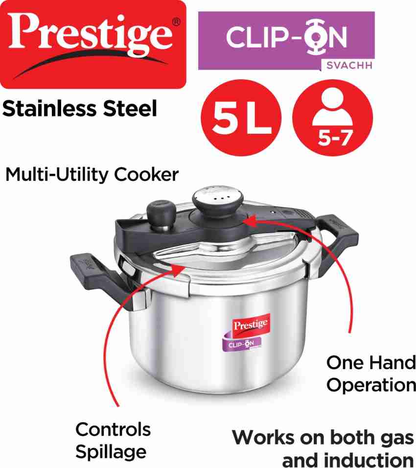 Prestige Svachh Clip on 5 L Induction Bottom Pressure Cooker Price