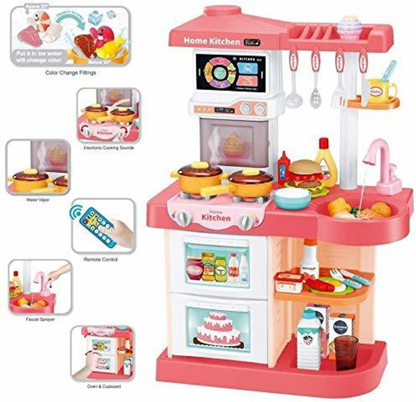 manvi Big Size Kitchen Set for Kids Girls with Realistic Lights
