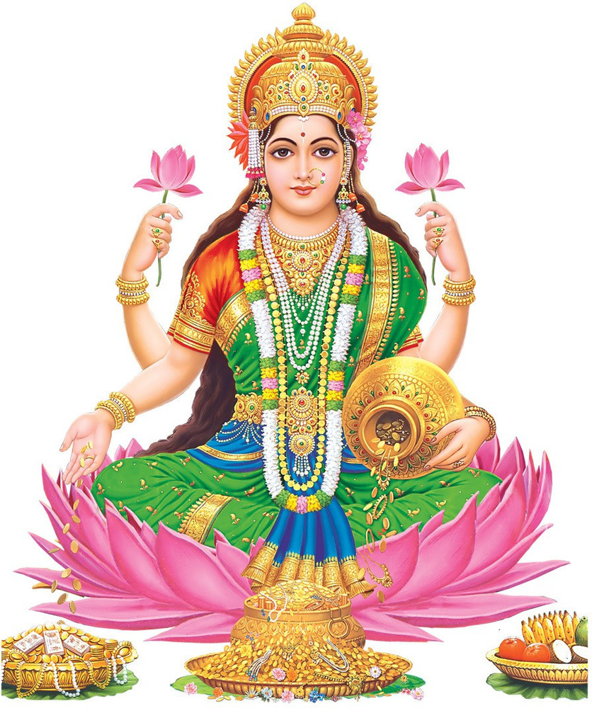 god & god's 48 cm Shri Laxmi G Mata Wall Sticker 816 Self Adhesive ...