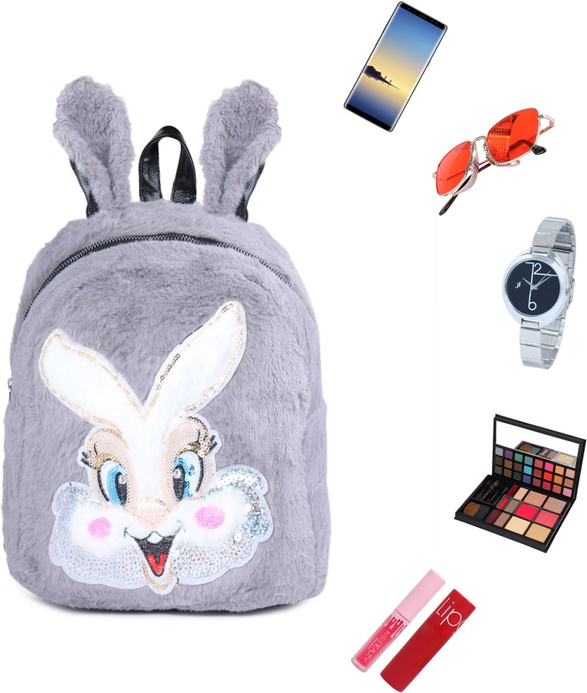 Cute Gray Bunny Backpack - Bag | B1612-G