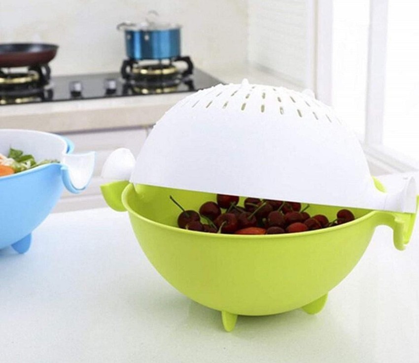 Kitchen Salad Spinner, Stainless Steel Double-layer Vegetable