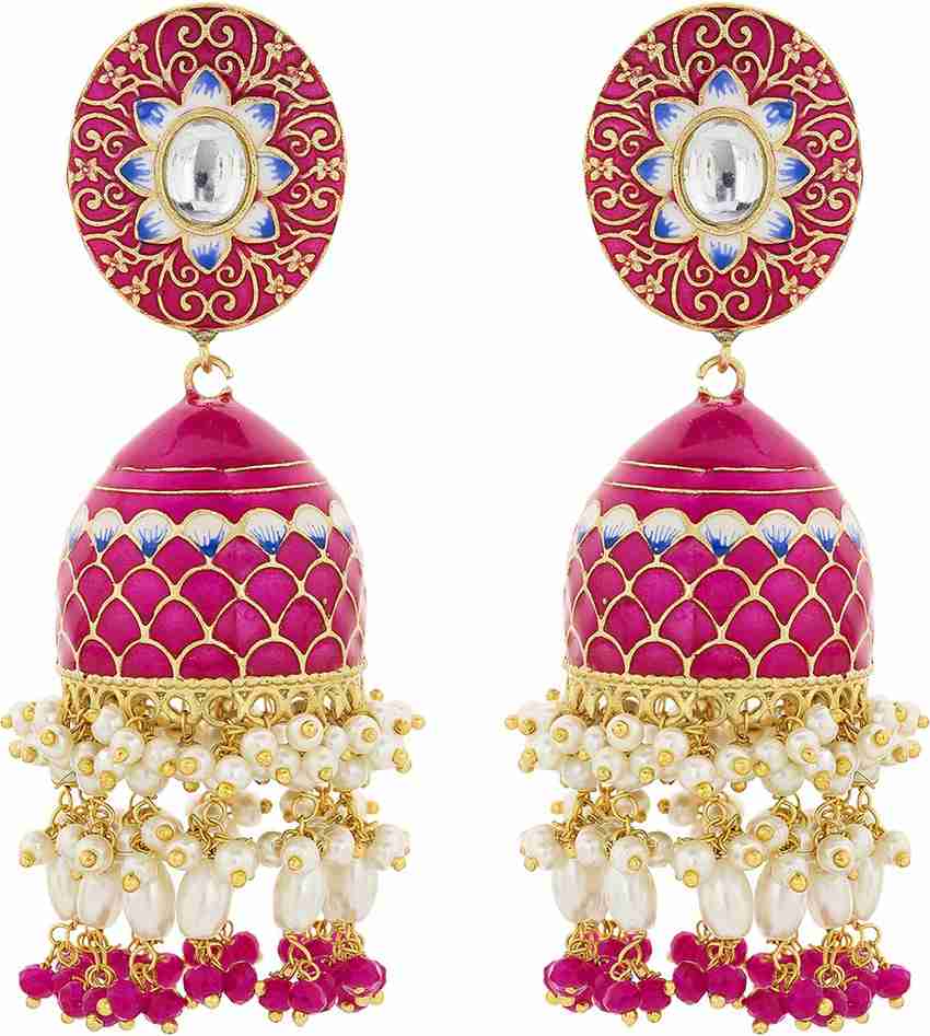 Flipkart Buy PEORA Gold Plated Handcrafted Rani Pink Enamel