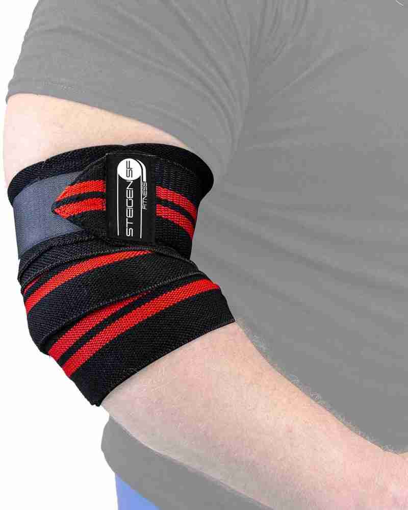 STEIGEN FITNESS Wrist Elbow Wraps Elastic Straps Brace Support for Weightlifting Workout Gym Elbow Support