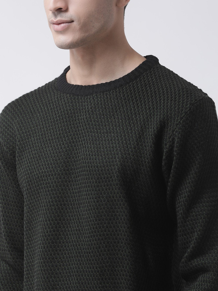 Mens black crew neck jumper clearance