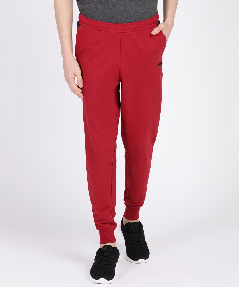 FILA Solid Men Red Track Pants - Buy FILA Solid Men Red Track Pants Online  at Best Prices in India