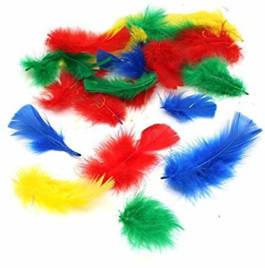 Uniqon Natural Dyed (Multicolor) Multi-Purpose Craft Feathers  (Approximately 80 Pcs) For Dream Catcher Artificial Jewelry Making Art &  Craftworks Decorations Diy Hobby Crafts Kids Projectworks Scrapbooking -  Natural Dyed (Multicolor) Multi-Purpose Craft