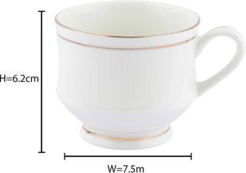 Mona Cup & Saucer GL 110 Series, 120ml, Set of 12 (6 Cups + 6 Saucers)