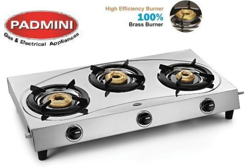 Padmini gas shop stove 3 burner