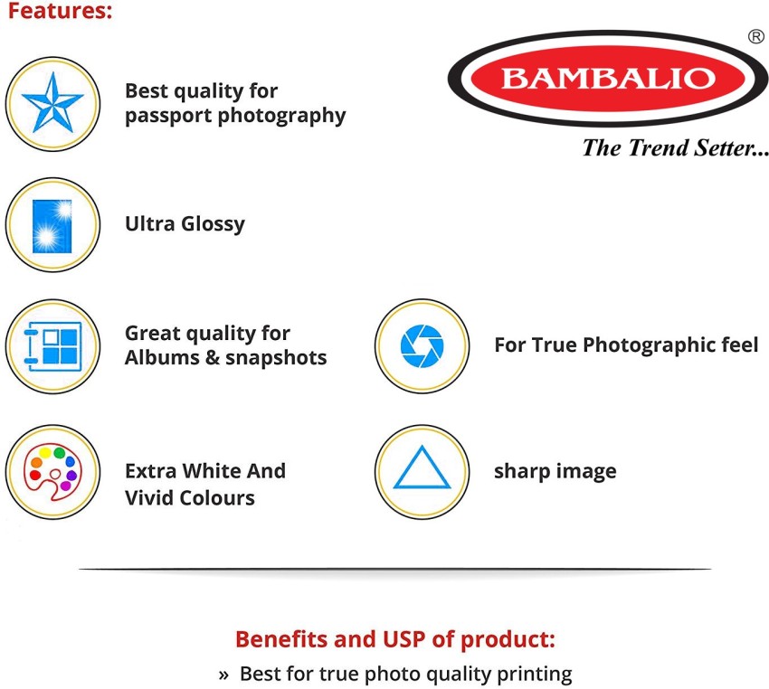 BAMBALIO 120 GSM Matt Coated 100 Sheets, A4 Size