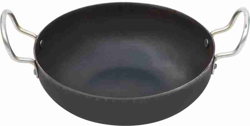 Vinod Legacy Pre-Seasoned Cast Iron Kadai/Kadhai with Glass Lid of 26 cm  Diameter (4.3 litres Capacity) for Cooking and Deep Frying, Loha Kadai, Non