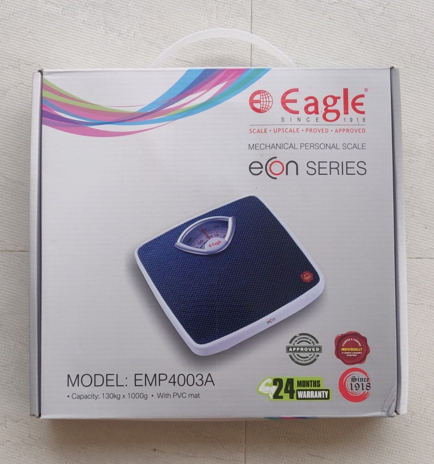 Buy Eagle Mechanical Personal Weighing Scale with Extra-Large Dial,  Anti-slip Textured Mat, Sleek Design - Analog Bathroom weight machine for Body  Weight, Fitness, Measures Weight upto 136kg and 100g Accuracy, EMP-4002A  Online