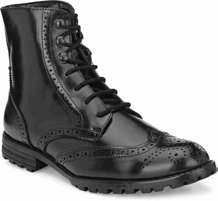 Mens black hotsell brogue boots