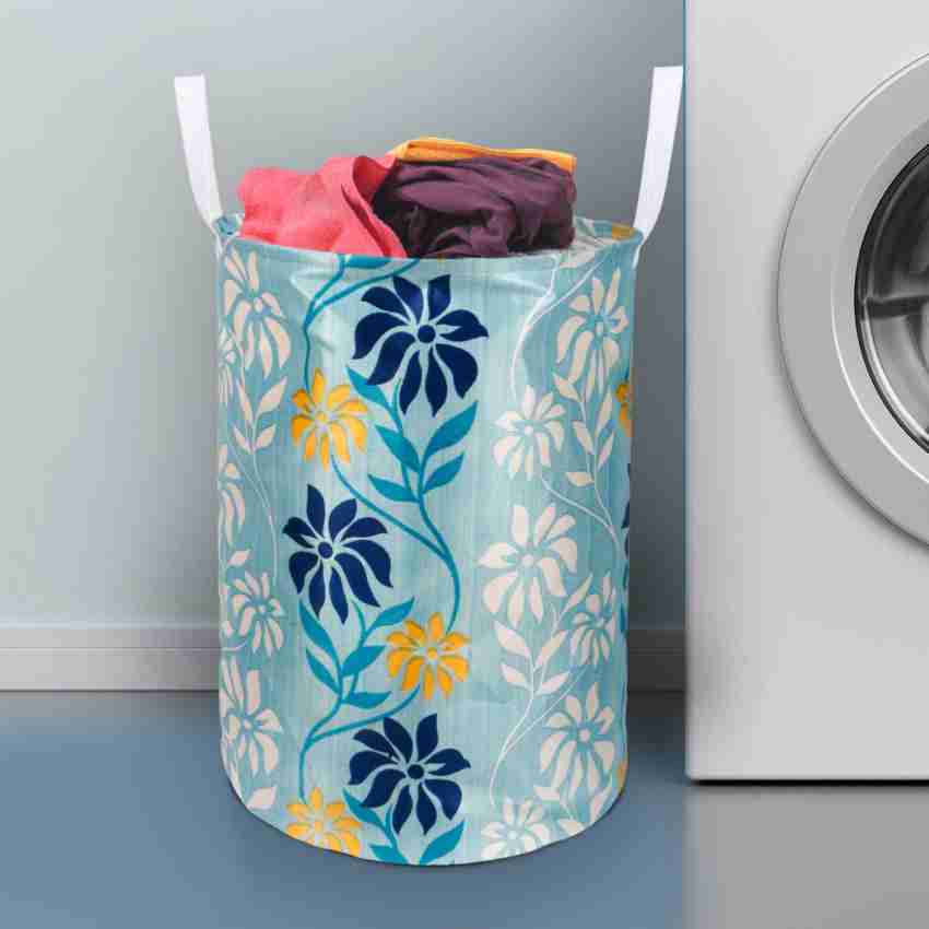 LAUNDRY HAMPER BLU/WHT