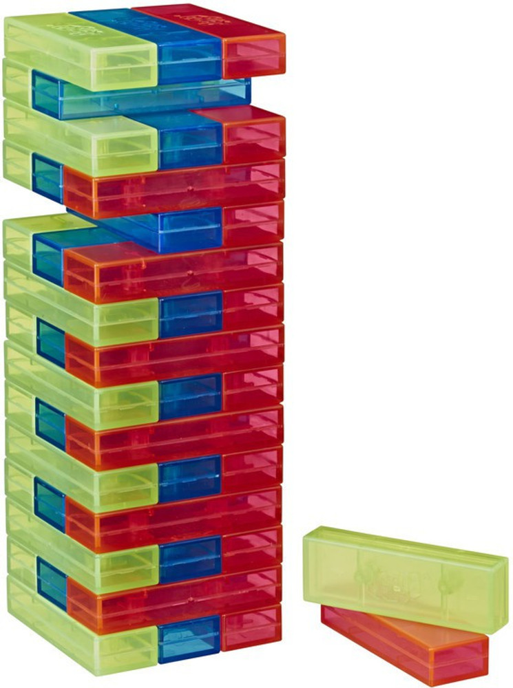 HASBRO GAMING Jenga Neon Pop Building Blocks Tumbling Tower Game for Kids Ages 6 and Up Party Fun Board Game Jenga Neon Pop Building Blocks Tumbling Tower Game for Kids