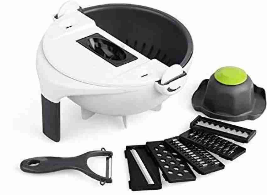 Magic Multifunctional Rotate Vegetable Cutter With Drain Basket Kitchen  Veggie Fruit Shredder Grater Slicer