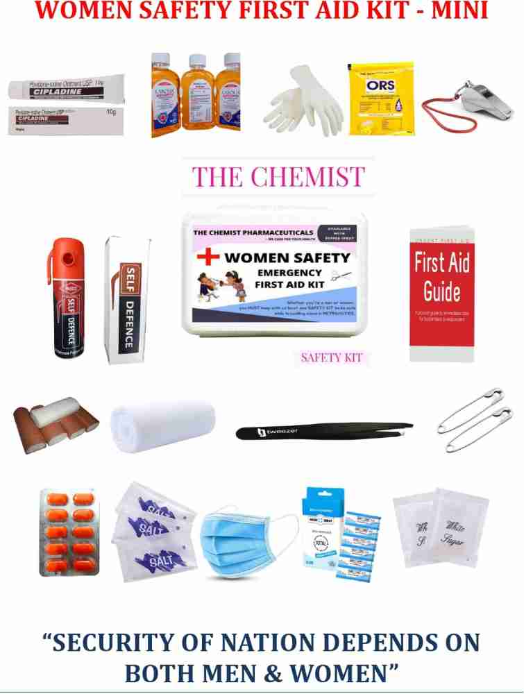 THE CHEMIST WOMEN SAFETY & EMERGENCY FIRST AID KIT First Aid Kit Price in  India - Buy THE CHEMIST WOMEN SAFETY & EMERGENCY FIRST AID KIT First Aid Kit  online at