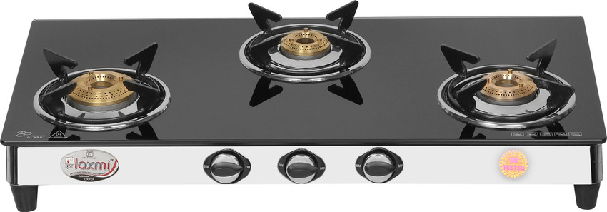 Laxmi gas stove 3 2024 burner glass top