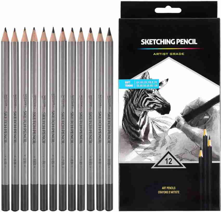 Charcoal Sketching Pencils Set 16 Pcs, 6H-8B Drawing Pencil Sketch Set with Sketch  Book Professional Graphite Pencil Set for Shading