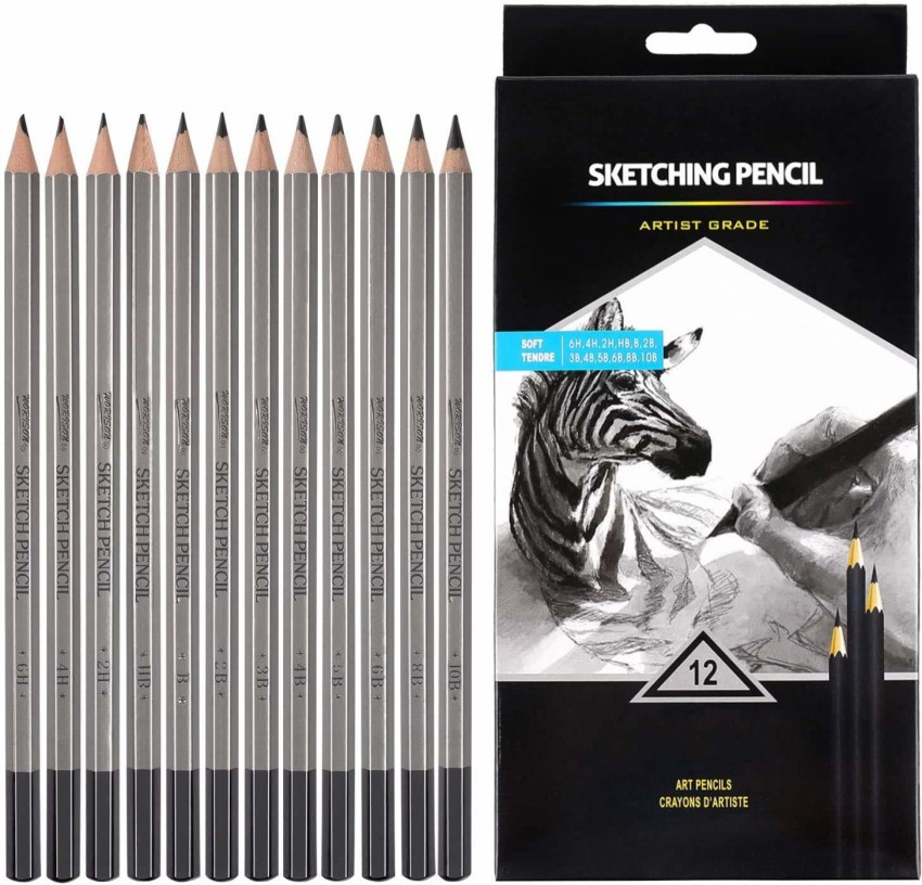 Charcoal Sketching Pencils Set 16 Pcs, 6H-8B Drawing Pencil Sketch