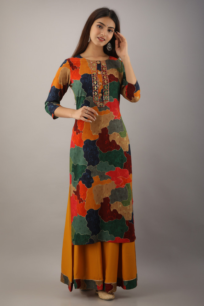 flipkart kurtis with palazzo