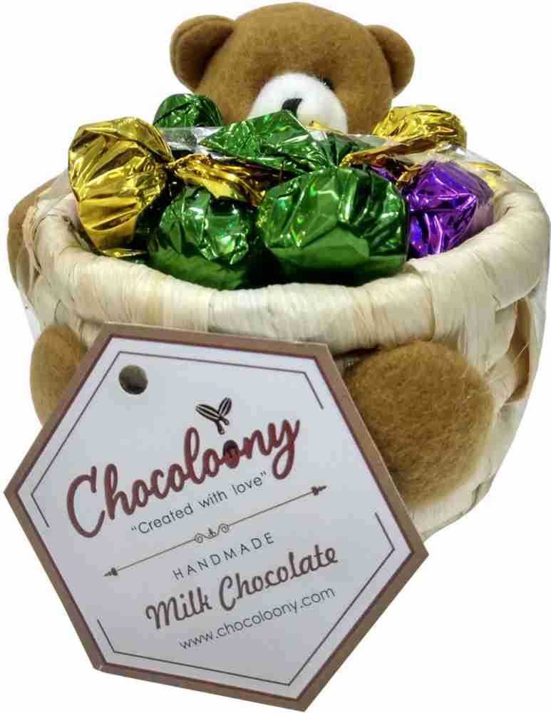Chocoloony Chocolate Gift Teddy Basket - Soft Teddy Basket (1 Pc