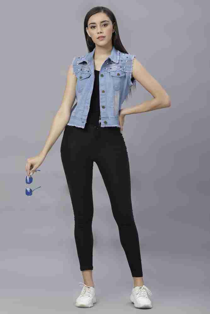 Denim half coat cheap