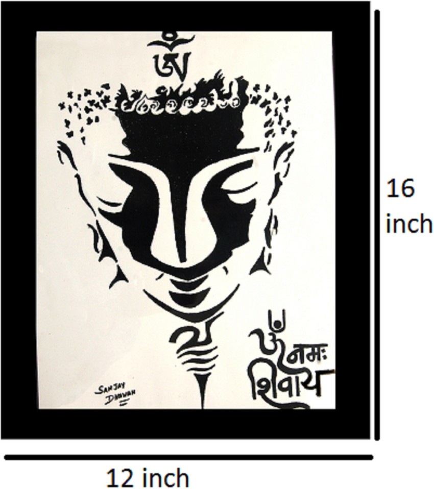 SV Creations SV Handmade Stencil Sketch of ( Lord Shiva Face ...