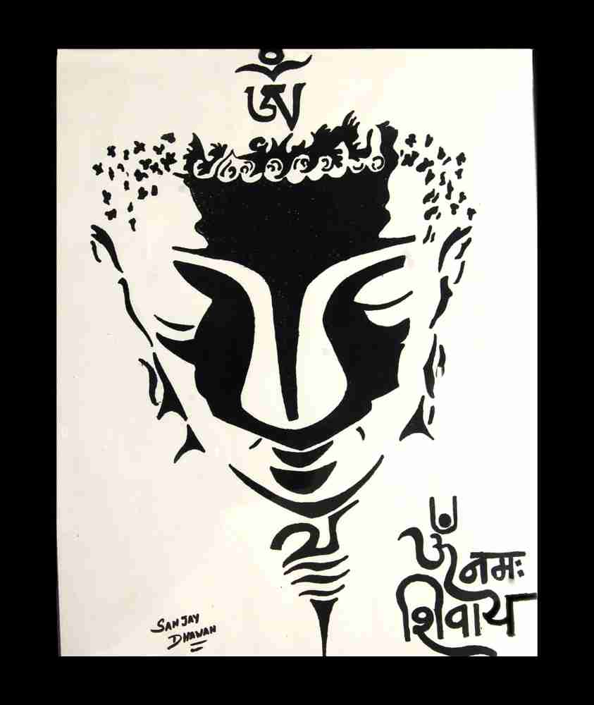 SV Creations SV Handmade Stencil Sketch of ( Lord Shiva Face ...