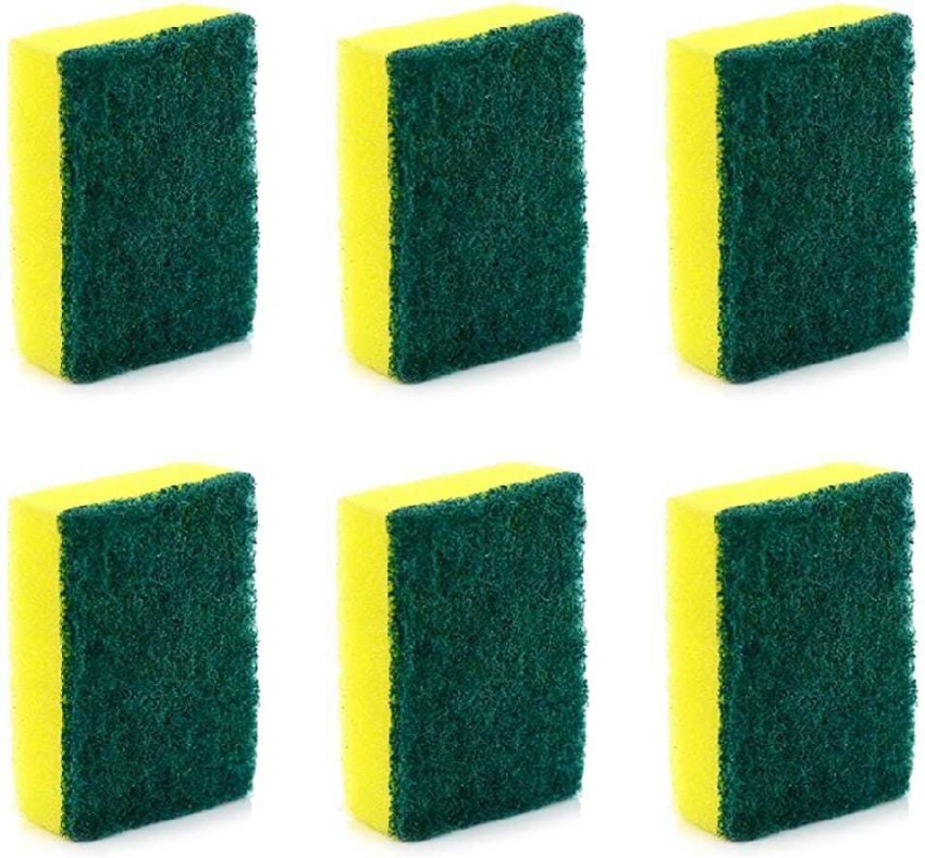 World Wide Villa HEAVY QUALITY SPONGE FOAM SCRUBBER PACK OF 6