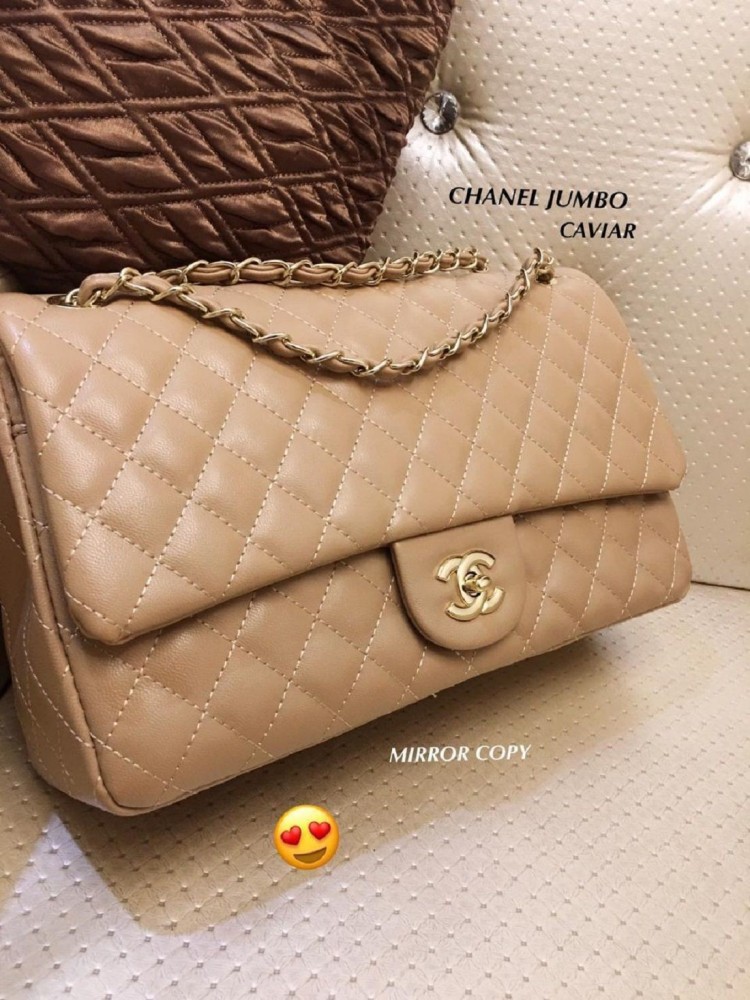 Chanel White Sling Bag Jumbo Caviar Quilted Flapover Sling HandBag For Women  13*8*5 Inch White - Price in India