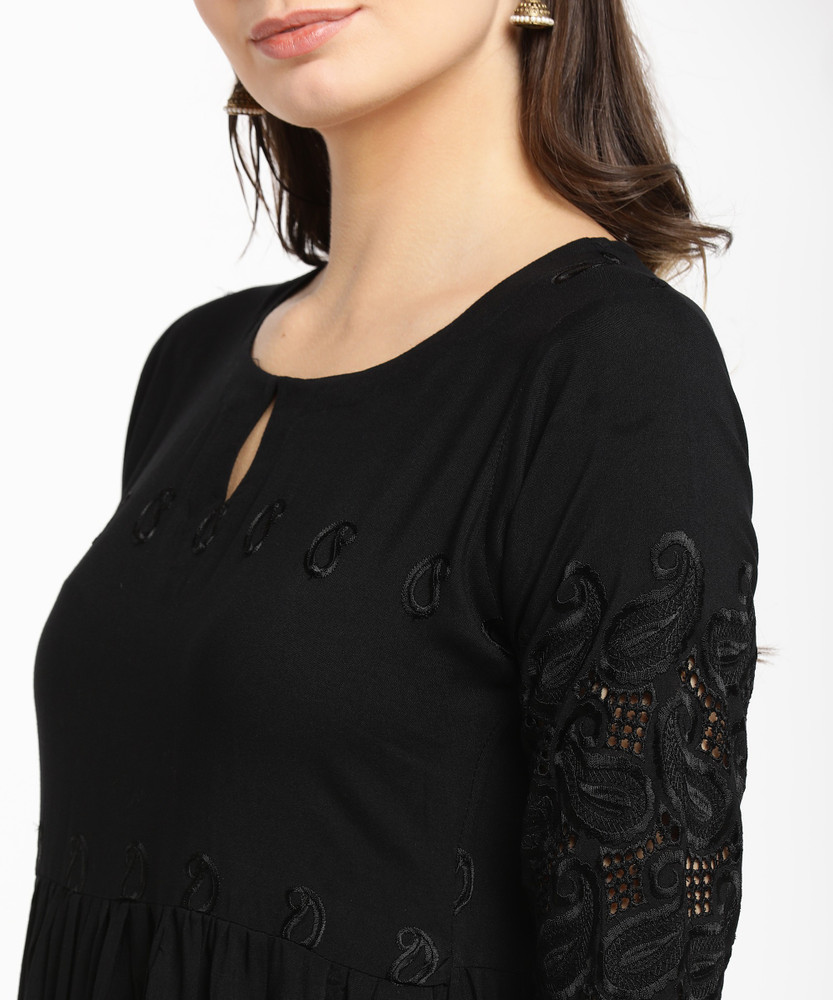 Libas black kurti top