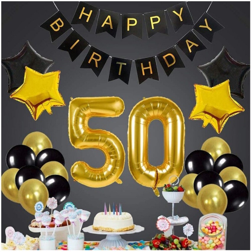 Happy Birthday Letters Bunting with Foil Balloon Metallic Balloons Foil  Curtain Glue Dot Decoration Kit  46Pcs Set for Adult Kids Boy Girl  25th 30th 40th 50th Party Supplies  Party Propz