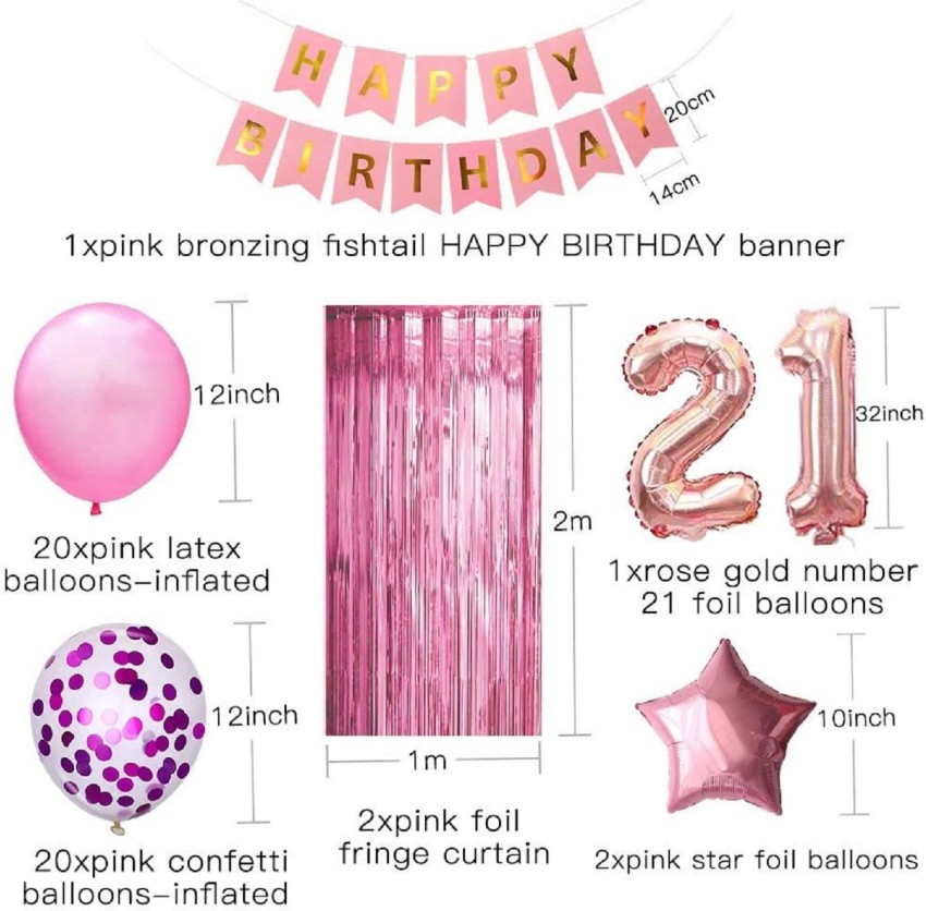 Balloons Decorative Balloon for 21 years old Birthday Party With