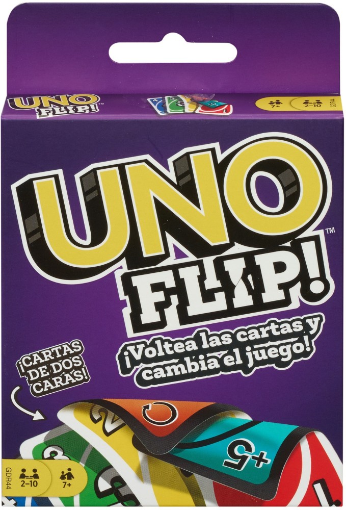 UNO Flip! Splash Card Game for Kids, Adults & Family Night with  Water-Resistant Double-Sided Cards