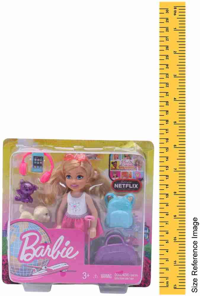 BARBIE Chelsea Doll With Travel Accessories Pink Height 13 cm